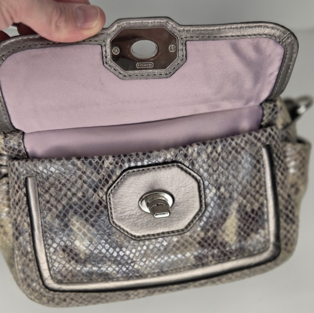 Coach Campbell SilverGray Python Exotic Snakeskin Camera Bag - Picture 7 of 16